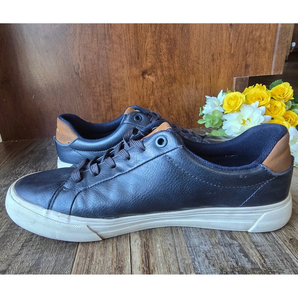 Tommy Hilfiger Men's Navy Leather Low Top Sneakers Casual Shoes Size US 7 EUR 39